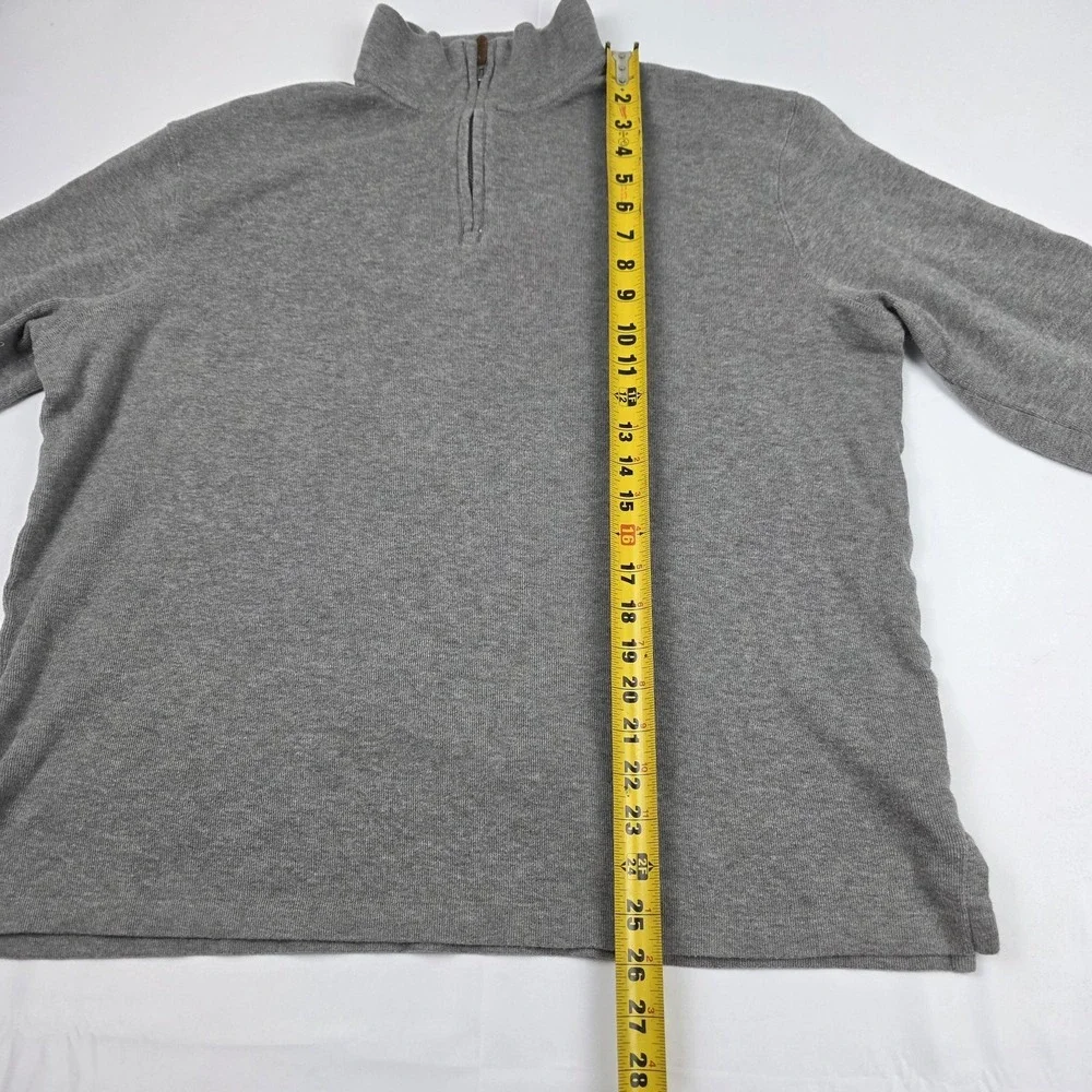 Polo Ralph Lauren Sweater Mens Large Gray Estate Rib Quarter Zip Mock Neck